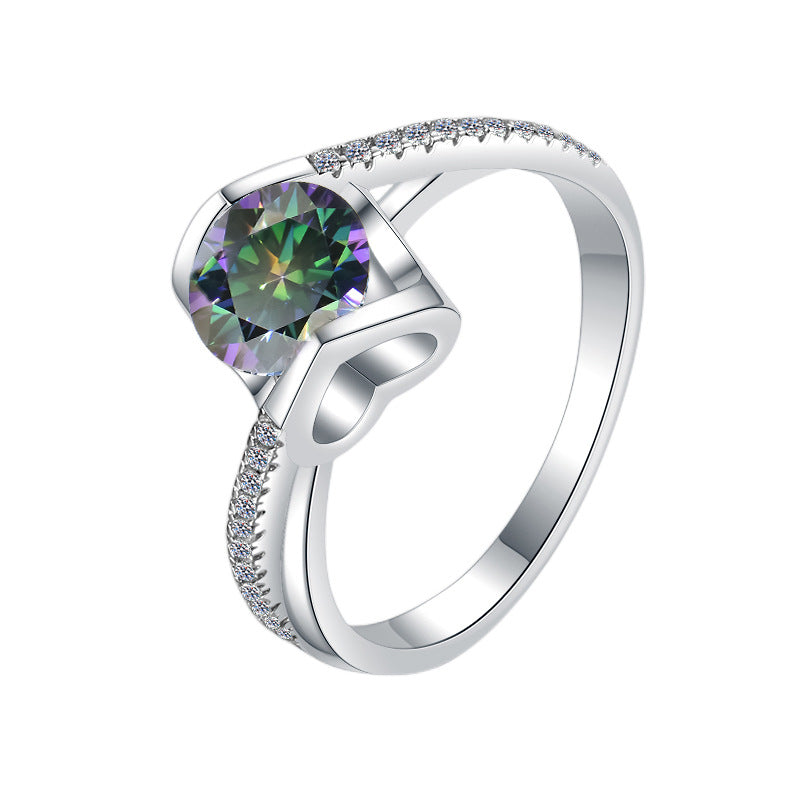 Everyday Glow Rainbow S925 Silver Moissanite Angle Kiss