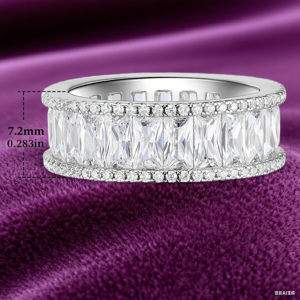 Opulently Designed Full-Stone Copper-Plated Ring