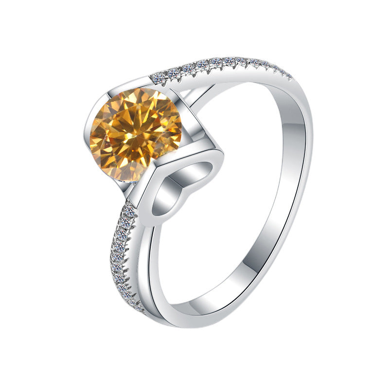 Everyday Glow Rainbow S925 Silver Moissanite Angle Kiss