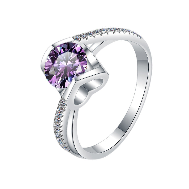 Everyday Glow Rainbow S925 Silver Moissanite Angle Kiss