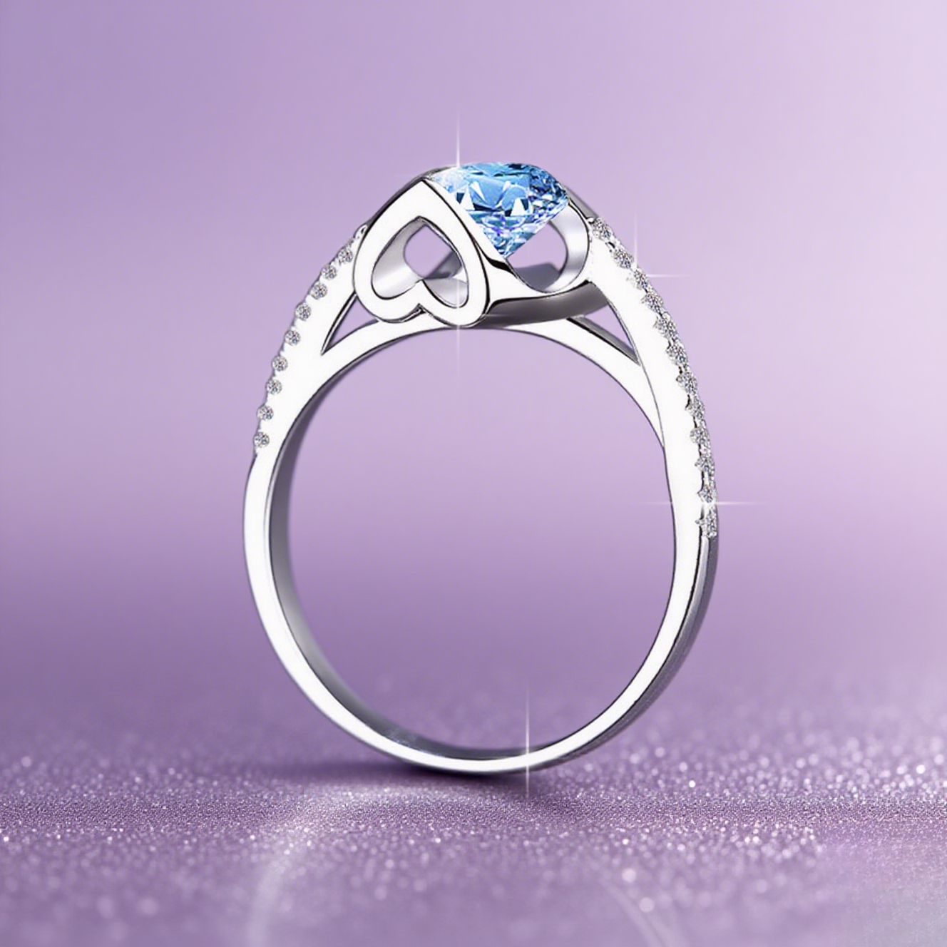 Everyday Glow Rainbow S925 Silver Moissanite Angle Kiss