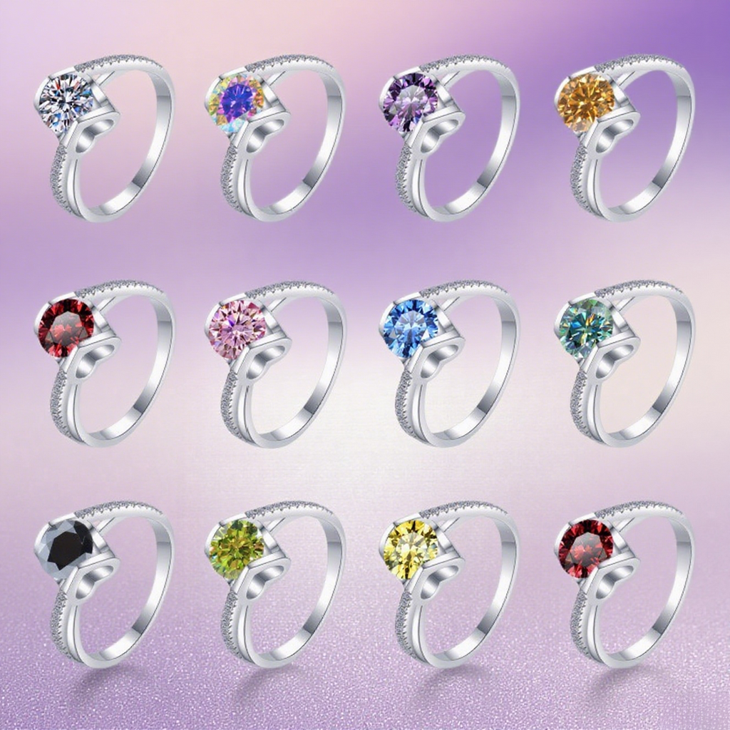 Everyday Glow Rainbow S925 Silver Moissanite Angle Kiss