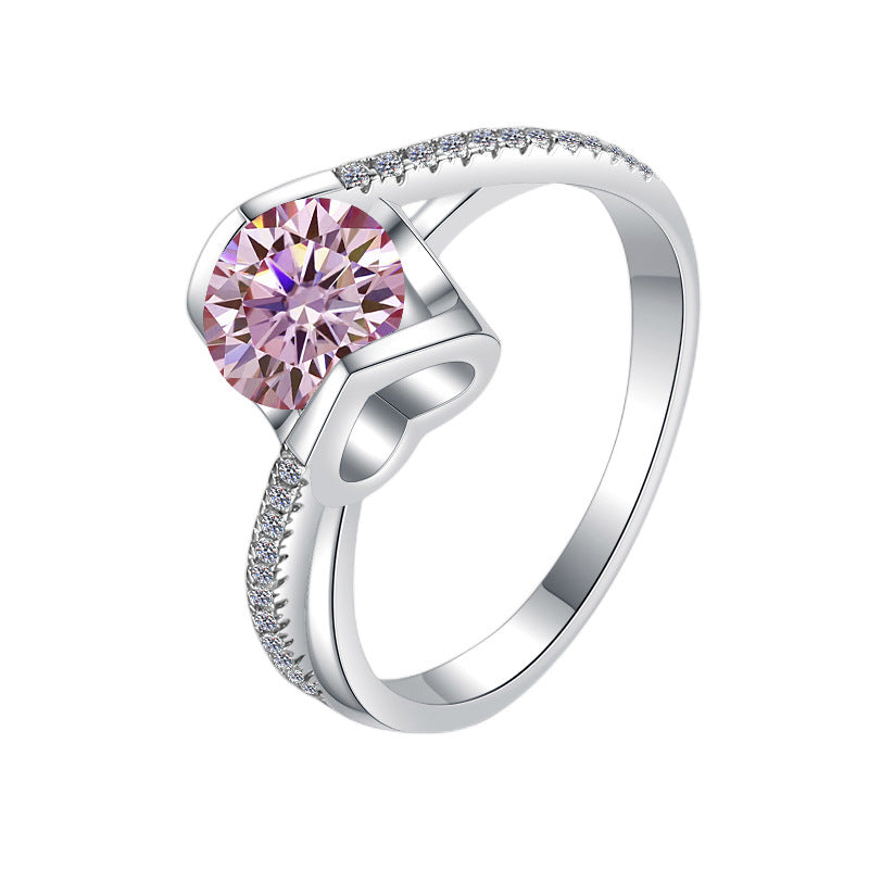 Everyday Glow Rainbow S925 Silver Moissanite Angle Kiss