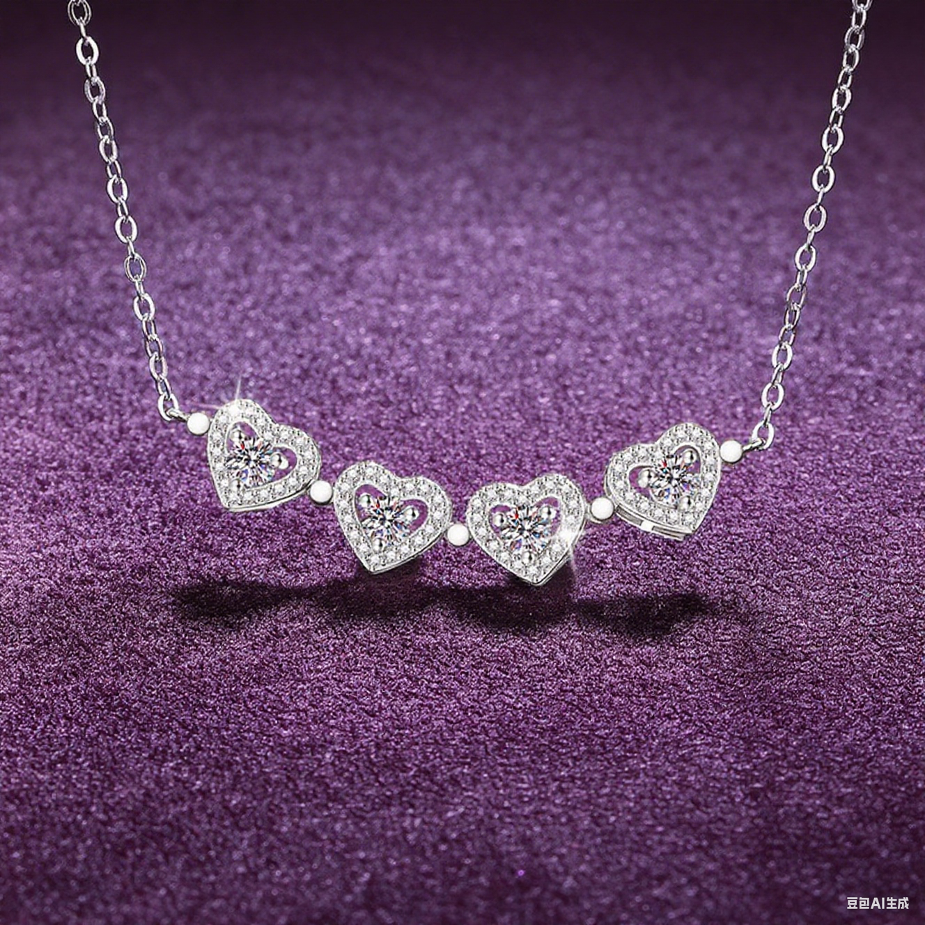 Everyday Lucky Four - leaf Clover Dual - style Sterling Silver Moissanite Necklace