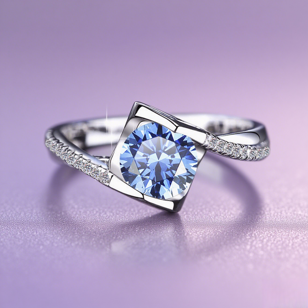 Everyday Glow Rainbow S925 Silver Moissanite Angle Kiss