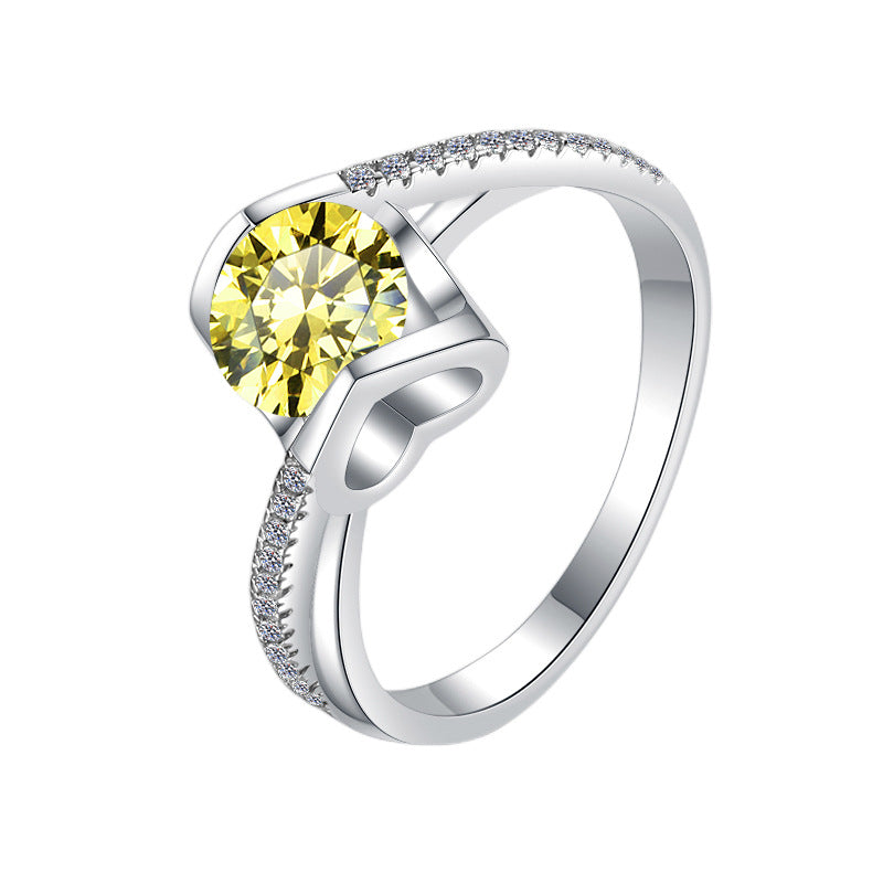 Everyday Glow Rainbow S925 Silver Moissanite Angle Kiss