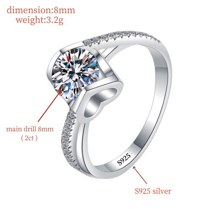 Everyday Glow Rainbow S925 Silver Moissanite Angle Kiss
