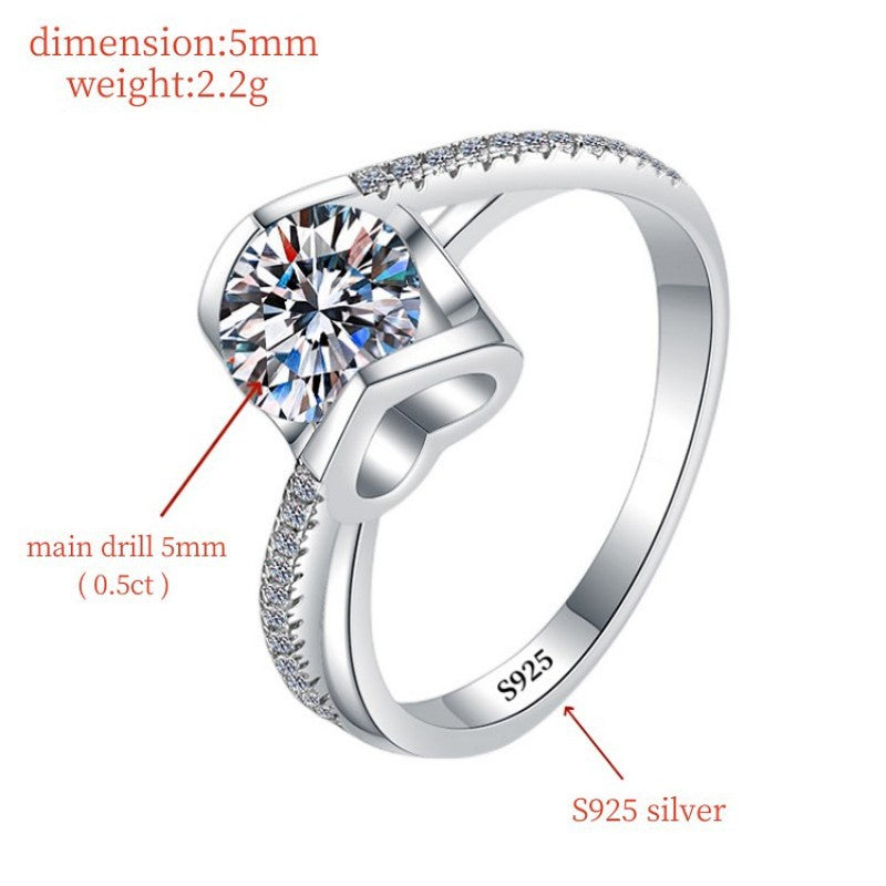 Everyday Glow Rainbow S925 Silver Moissanite Angle Kiss