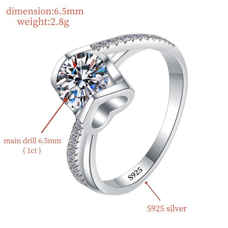 Everyday Glow Rainbow S925 Silver Moissanite Angle Kiss